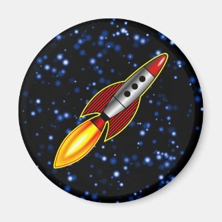 Retro-Rakete - Maßgeschneiderte Magnet