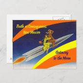 Retro-Rakete Mondfahrt Wahrheit oder Folgen NM Postkarte (Vorne/Hinten)