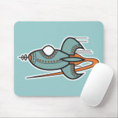 Retro-Rakete Mousepad (Mit Mouse)