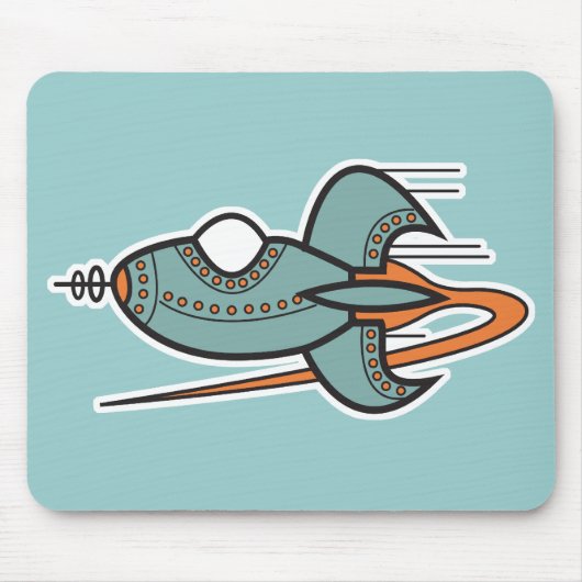 Retro-Rakete Mousepad (Vorne)