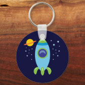 Retro-Rakete Schlüsselanhänger (Vorderseite)