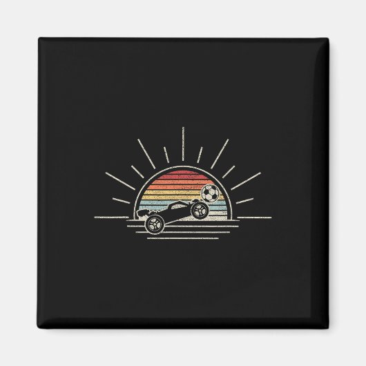 Retro-Raketen-Fußball-Auto  Magnet (Vorne)