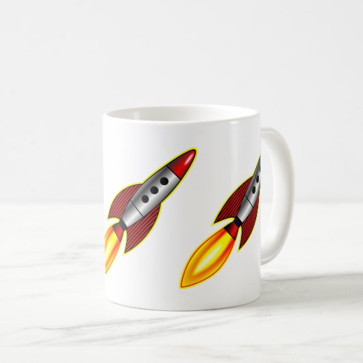 Retro-Raketen - II Kaffeetasse (VorderseiteRechts)