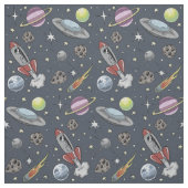 Retro-Raketen Stoff (Muster)