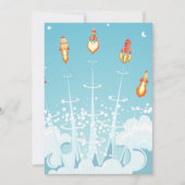 Retro-Raketenschiff - Futuristische Weltraumkunst Einladung (Vorderseite)