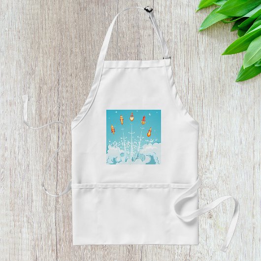 Retro-Raketenschiff - Futuristische Weltraumkunst Schürze