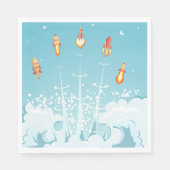 Retro-Raketenschiff - Futuristische Weltraumkunst Serviette (Vorderseite)