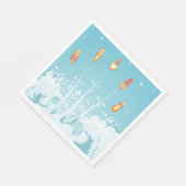 Retro-Raketenschiff - Futuristische Weltraumkunst Serviette (Ecke)