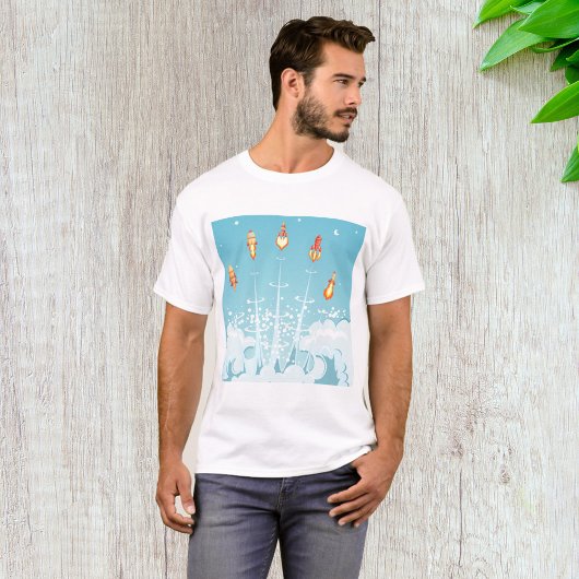 Retro-Raketenschiff - Futuristische Weltraumkunst T-Shirt