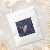 Retro-Raketenschiff mit Hintergrundbild des Sternm Geschenktütchen (Ausgeschnitten)
