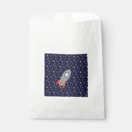 Retro-Raketenschiff mit Hintergrundbild des Sternm Geschenktütchen