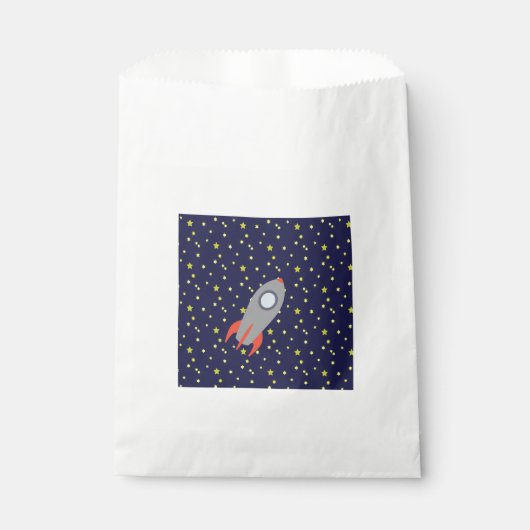 Retro-Raketenschiff mit Hintergrundbild des Sternm Geschenktütchen (Vorderseite)