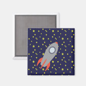 Retro-Raketenschiff mit Hintergrundbild des Sternm Magnet (Vorderseite/Rückseite)