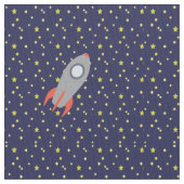 Retro-Raketenschiff mit Hintergrundbild des Sternm Stoff (Nahaufnahme)