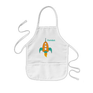 Retro-Raketenschiff-Schürze Kinderschürze