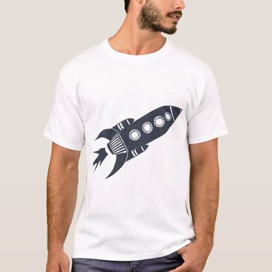 Retro-Raketenschiff T-Shirt (Vorderseite)