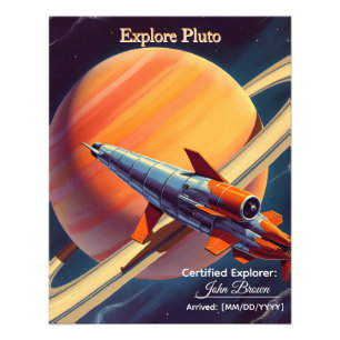 Retro-Raketenstartposter - Vintage Space Age Fotodruck