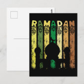 Retro-Ramadan-Moschee Postkarte (Vorne/Hinten)