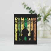 Retro Ramadan Mosque Postkarte (Stehend Vorderseite)