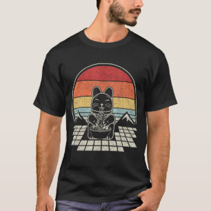 Retro-Ramen-Katze japanische Nudeln Ästhetik T-Shirt