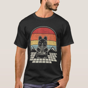 Retro-Ramen-Katze japanische Nudeln Ästhetik T-Shirt
