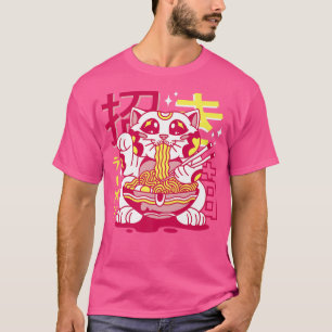 Retro Ramen Maneki Neko Katze 2764 T-Shirt