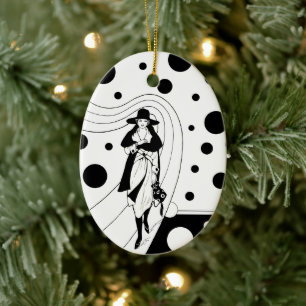 Retro-Rampenmodell, Vintage Art Deco Mode Keramikornament