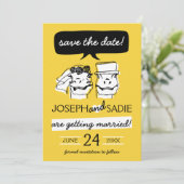 Retro Raptor Save the Date Karte (Stehend Vorderseite)