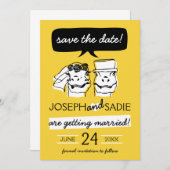 Retro Raptor Save the Date Karte (Vorne/Hinten)