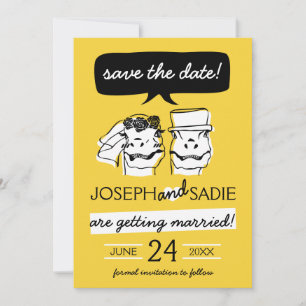 Retro Raptor Save the Date Karte