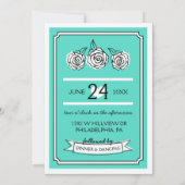 Retro Raptor Wedding Einladung (Streifen) (Rückseite)