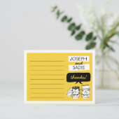 Retro Raptors Wedding Dankeschön Card Postkarte (Stehend Vorderseite)