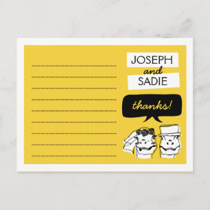 Retro Raptors Wedding Dankeschön Card Postkarte