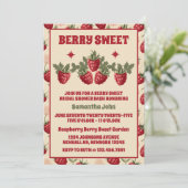Retro Raspberry Brautparty Einladung (Stehend Vorderseite)