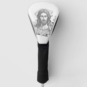 Retro-Raster-Jesus König der Könige Offenbarung 19 Golf Headcover