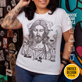 Retro-Raster-Jesus König der Könige Offenbarung 19 Große Größe T-Shirt