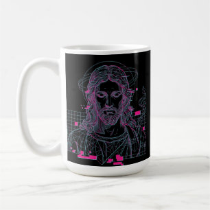 Retro-Raster-Jesus König der Könige Offenbarung 19 Kaffeetasse