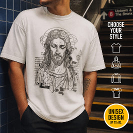 Retro-Raster-Jesus König der Könige Offenbarung 19 T-Shirt