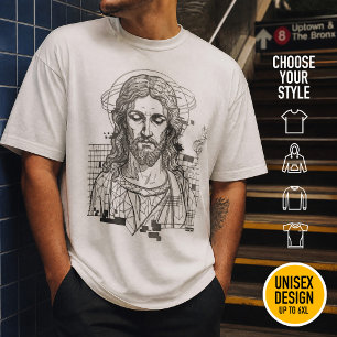 Retro-Raster-Jesus König der Könige Offenbarung 19 T-Shirt