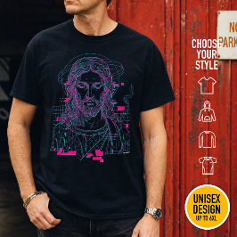 Retro-Raster-Jesus König der Könige Offenbarung 19 T-Shirt