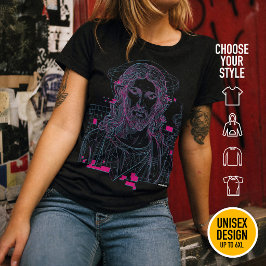 Retro-Raster-Jesus König der Könige Offenbarung 19 T-Shirt