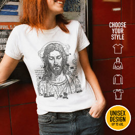 Retro-Raster-Jesus König der Könige Offenbarung 19 T-Shirt