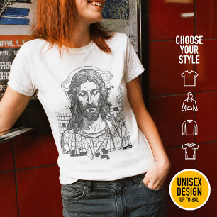 Retro-Raster-Jesus König der Könige Offenbarung 19 T-Shirt