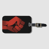 Retro-Raster Solidarität Rot geballte Faust Gepäckanhänger (Vorderseite (Horizontal))