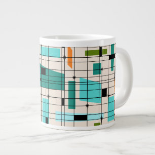 Retro-Raster & Sternenexplosion Riesen-Tasse Jumbo-Tasse