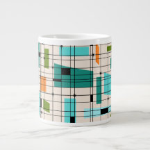 Retro-Raster & Sternenexplosion Riesen-Tasse
