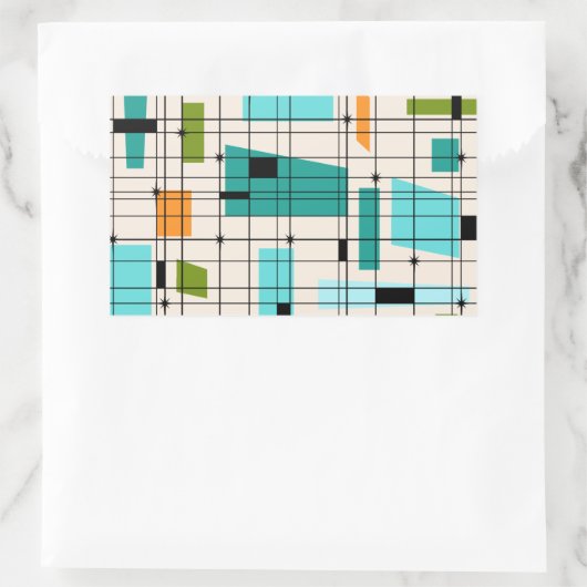 Retro-Raster und Aufkleber für Sternexplosionen (Tasche)