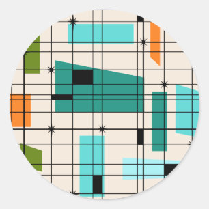 Retro-Raster und Aufkleber für Sternexplosionen