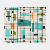 Retro-Raster- und Sternenexplosion-Fleece-Decke Fleecedecke (Vorderseite (Horizontal))