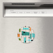 Retro-Raster- und Sternenexplosion-Rundmagnet Magnet (In Situ (Geschirrspüler))
